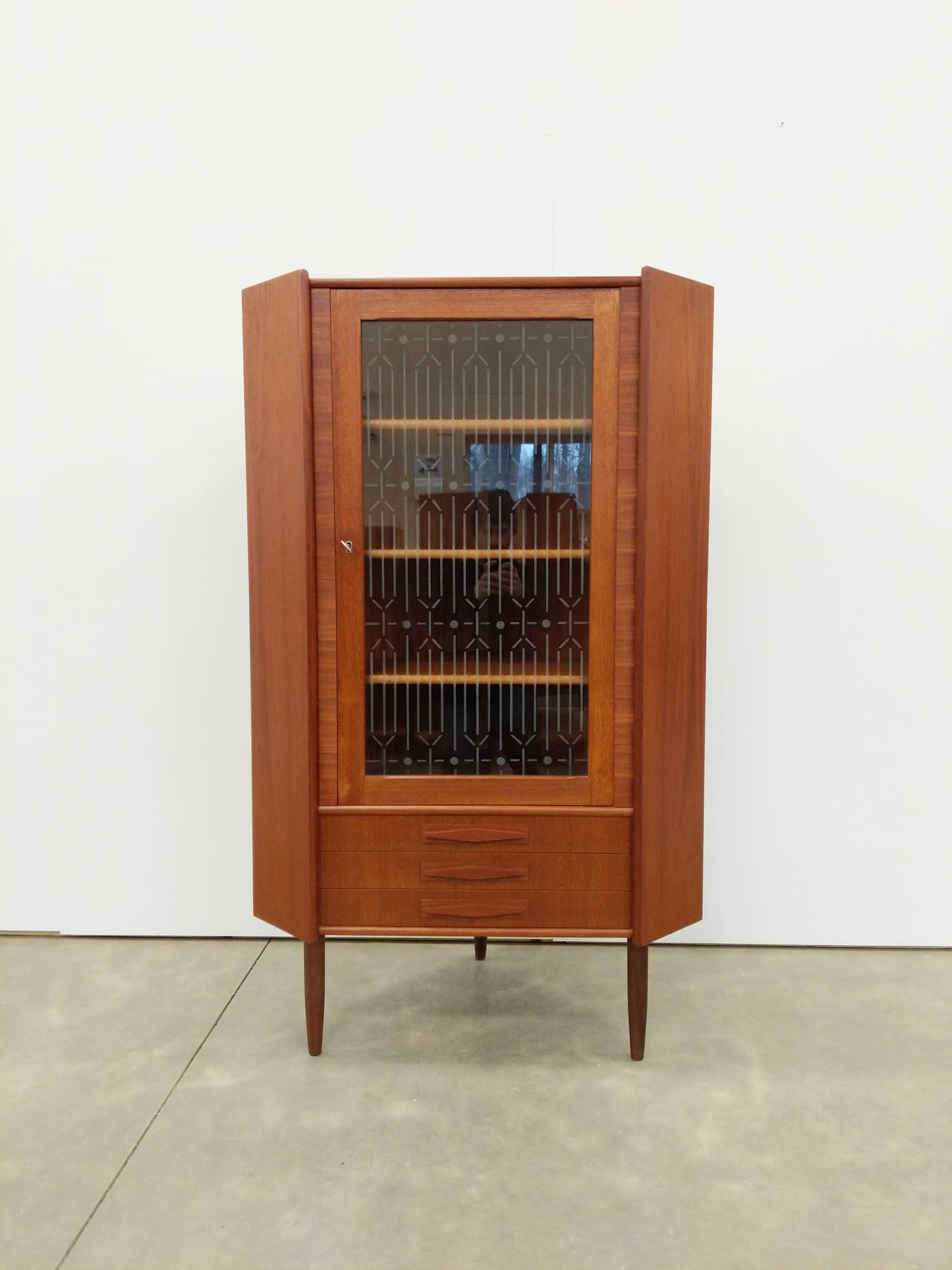 Vintage Danish Modern Teak Corner Cabinet by P. Rimme's Møbelfabrik