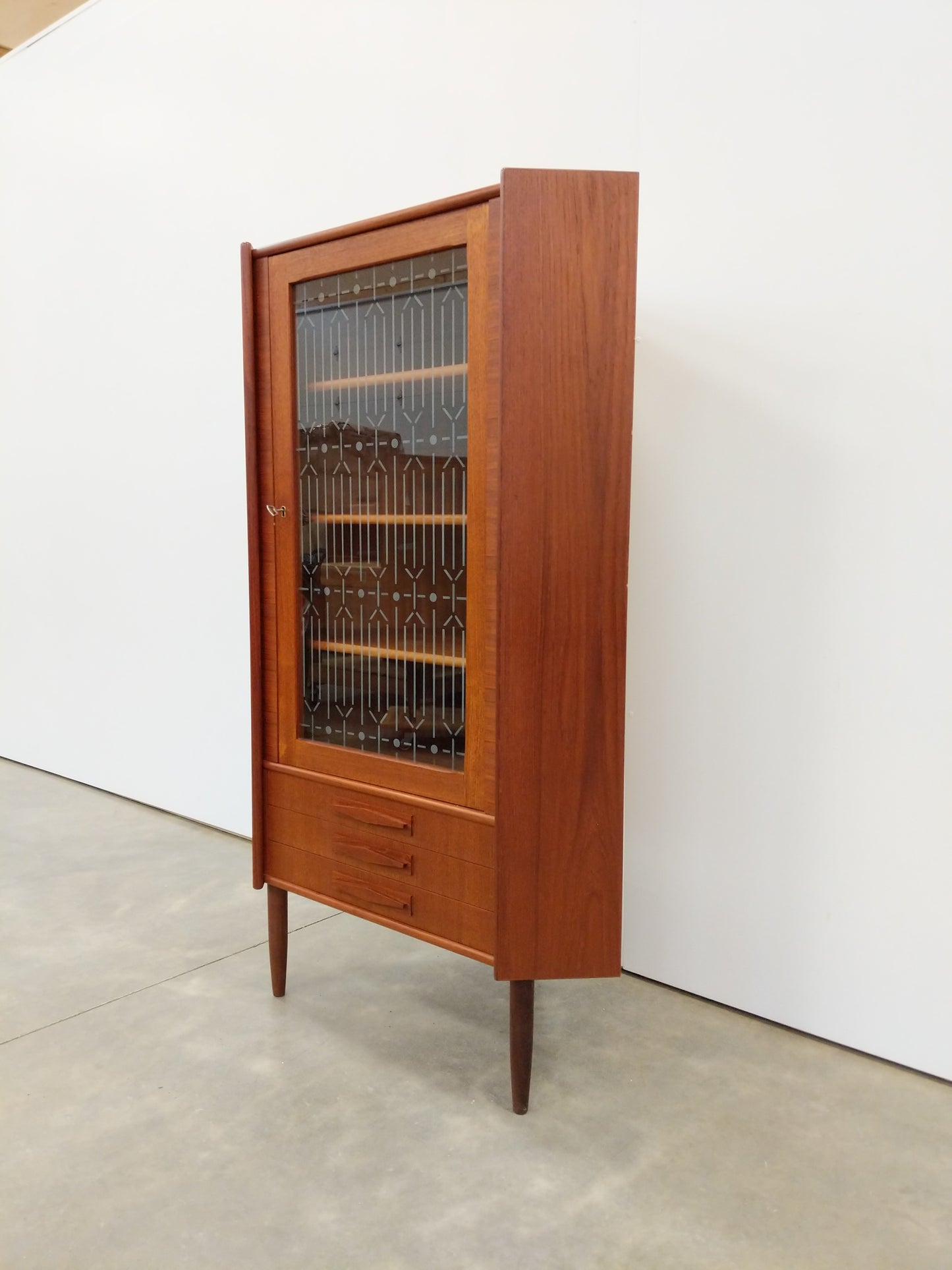 Vintage Danish Modern Teak Corner Cabinet by P. Rimme's Møbelfabrik