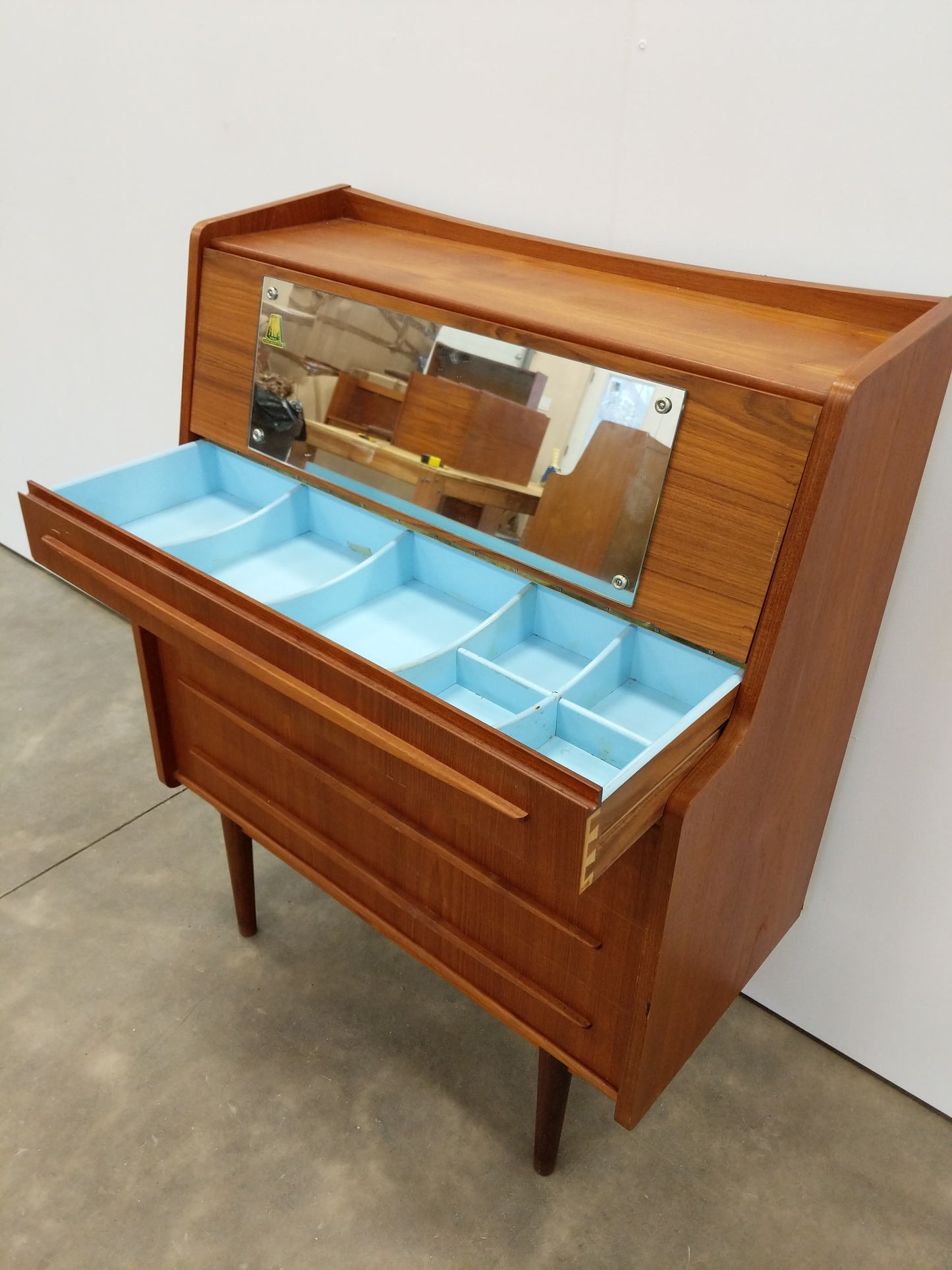 Vintage Danish Modern Teak Secretary Desk / Vanity