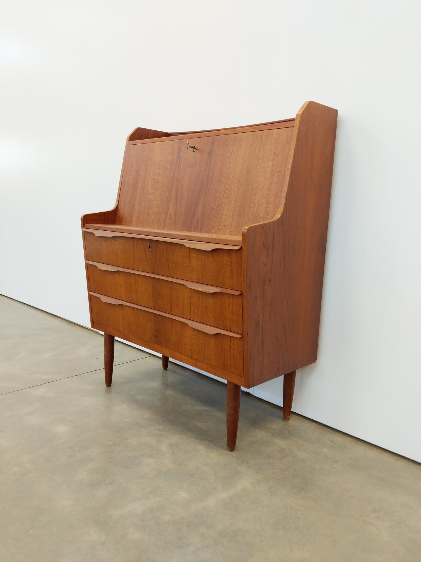 Vintage Danish Modern Teak Secretary Desk