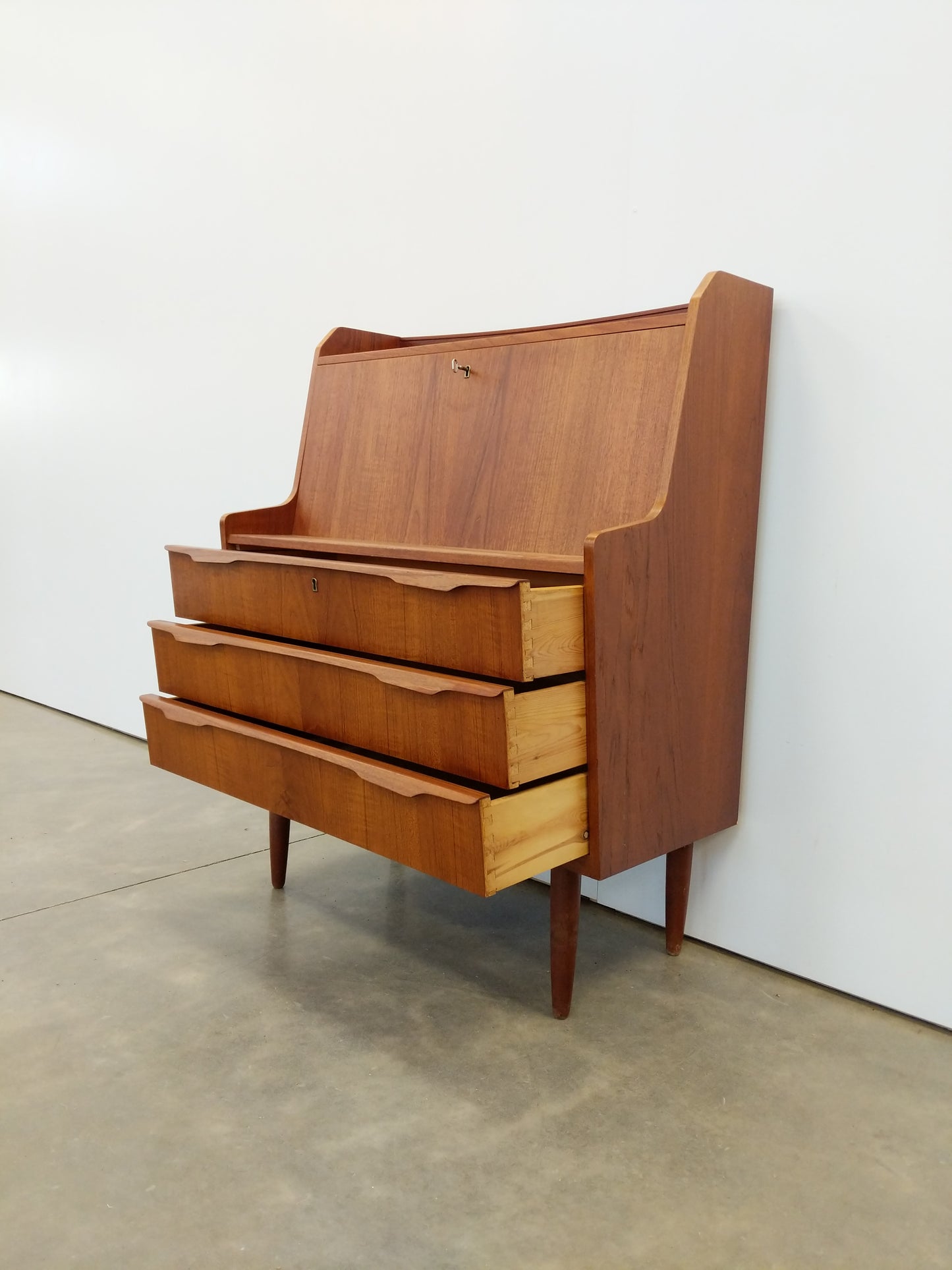 Vintage Danish Modern Teak Secretary Desk