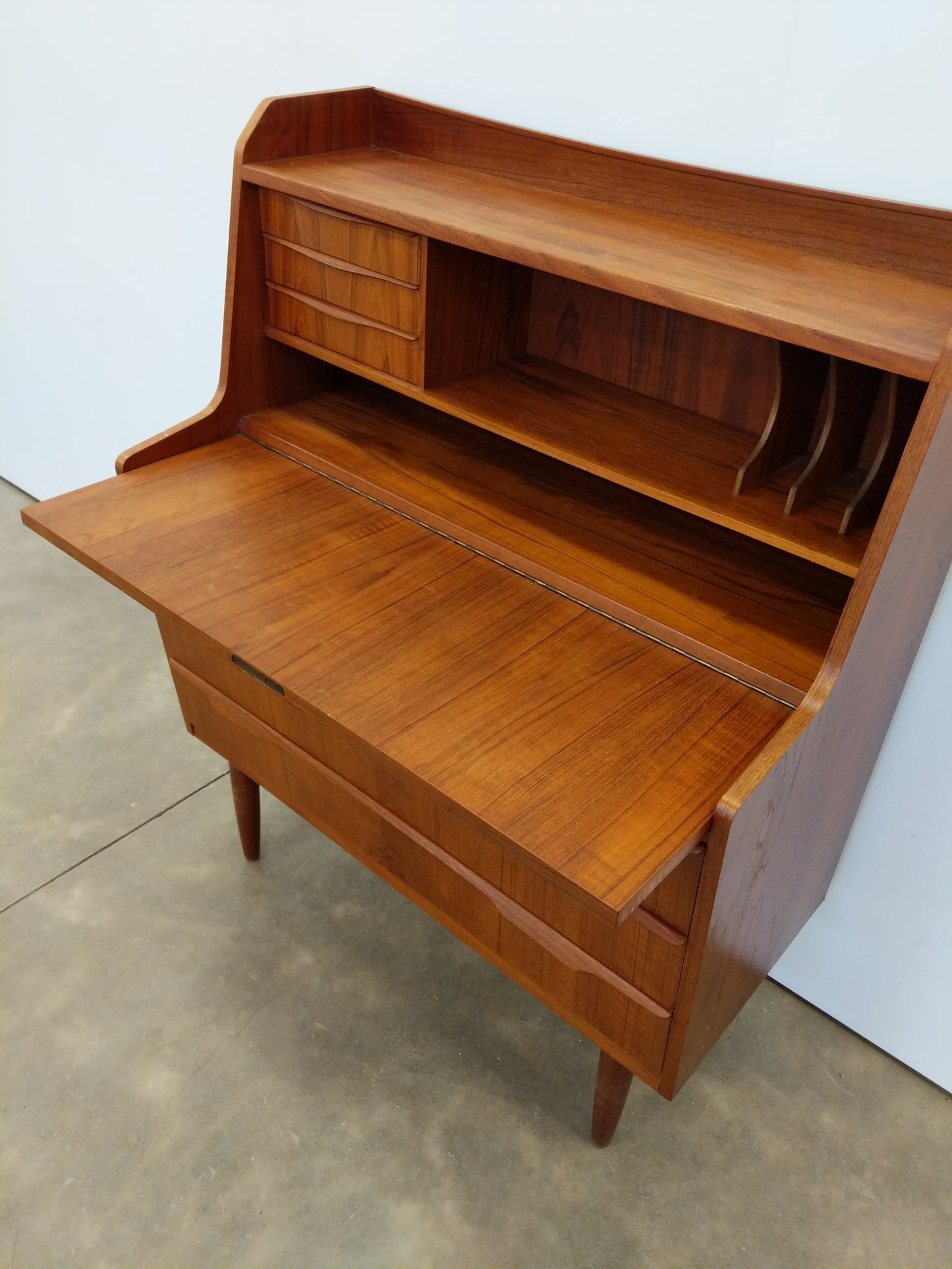 Vintage Danish Modern Teak Secretary Desk