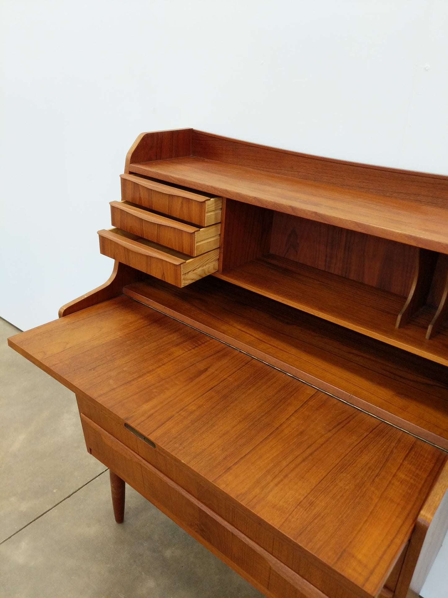 Vintage Danish Modern Teak Secretary Desk