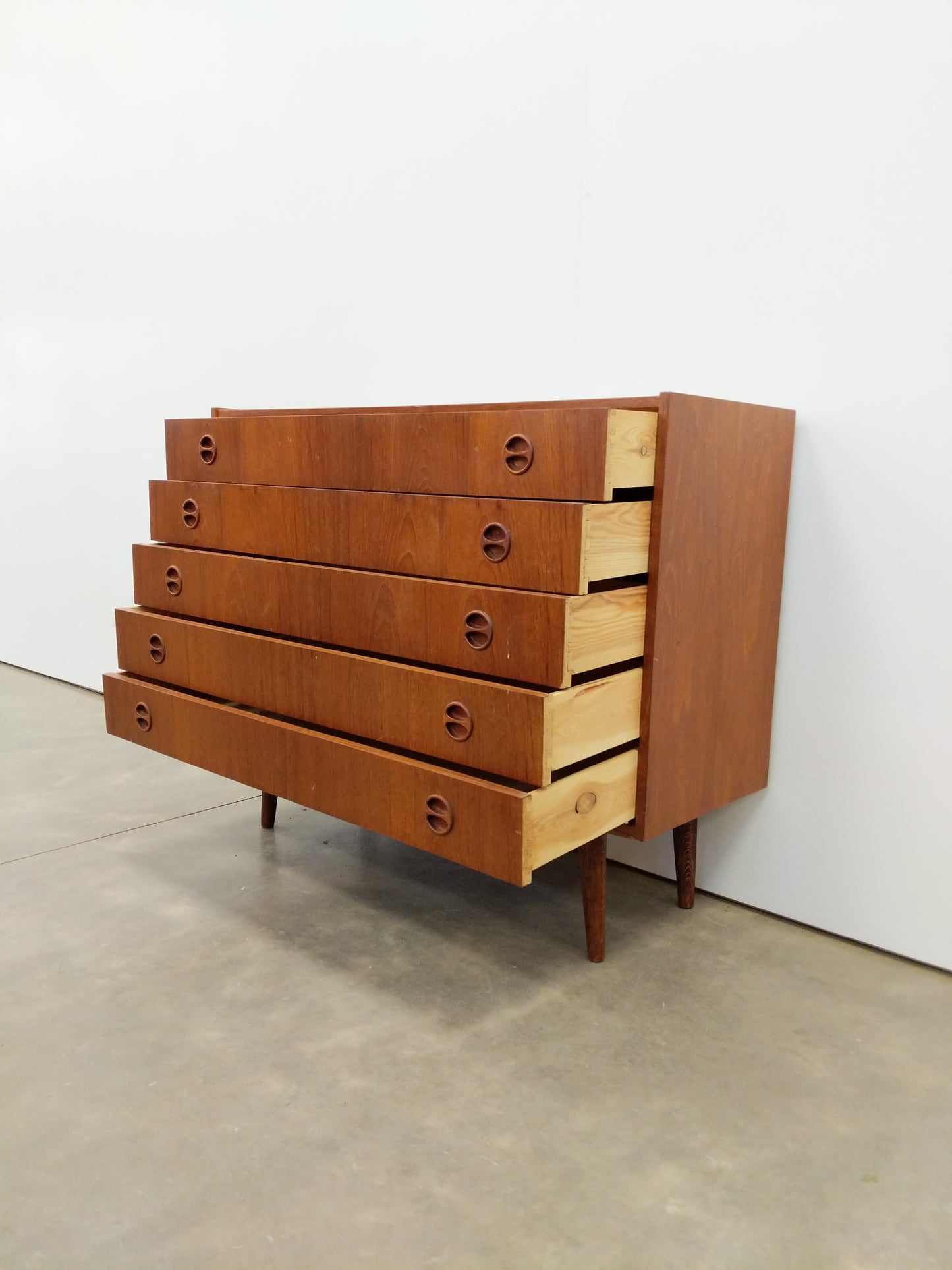 Vintage Danish Modern Teak Low Dresser