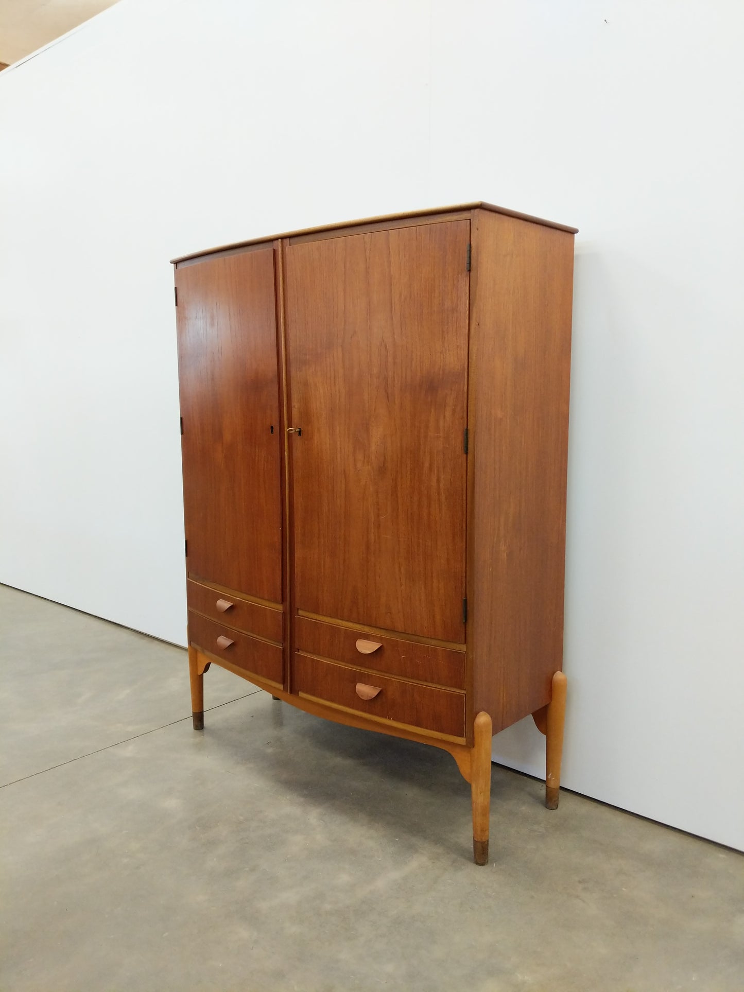 Vintage Danish Modern Teak Wardrobe / Cabinet
