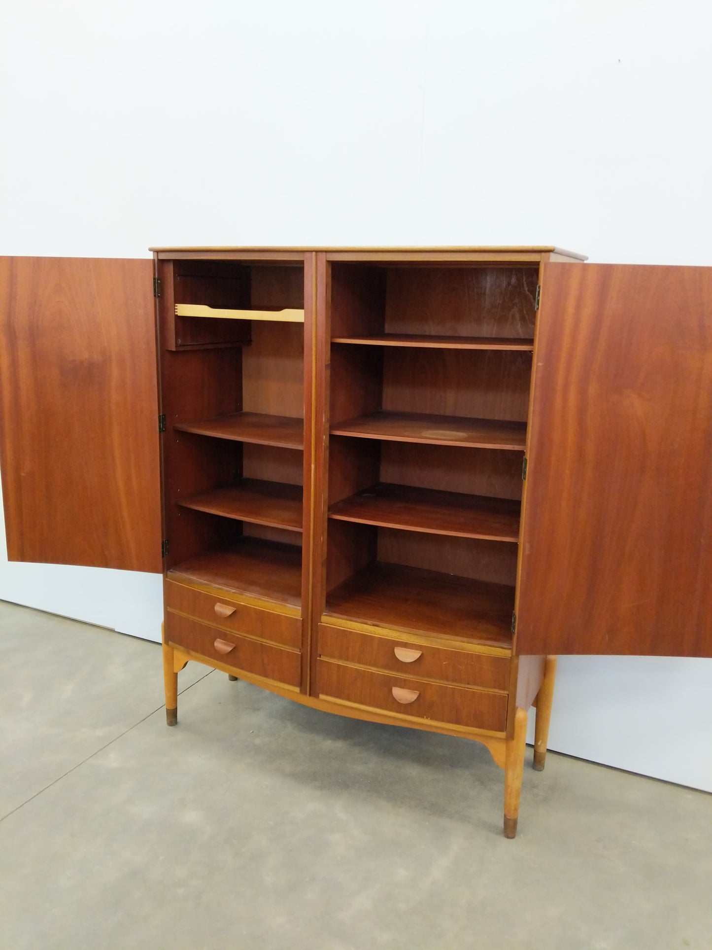 Vintage Danish Modern Teak Wardrobe / Cabinet
