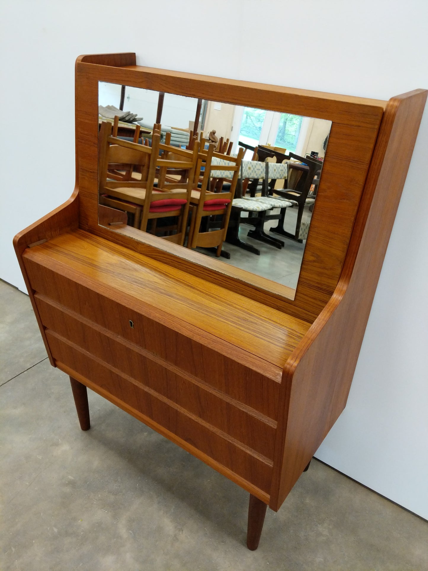 Vintage Danish Modern Teak Secretary Desk / Vanity