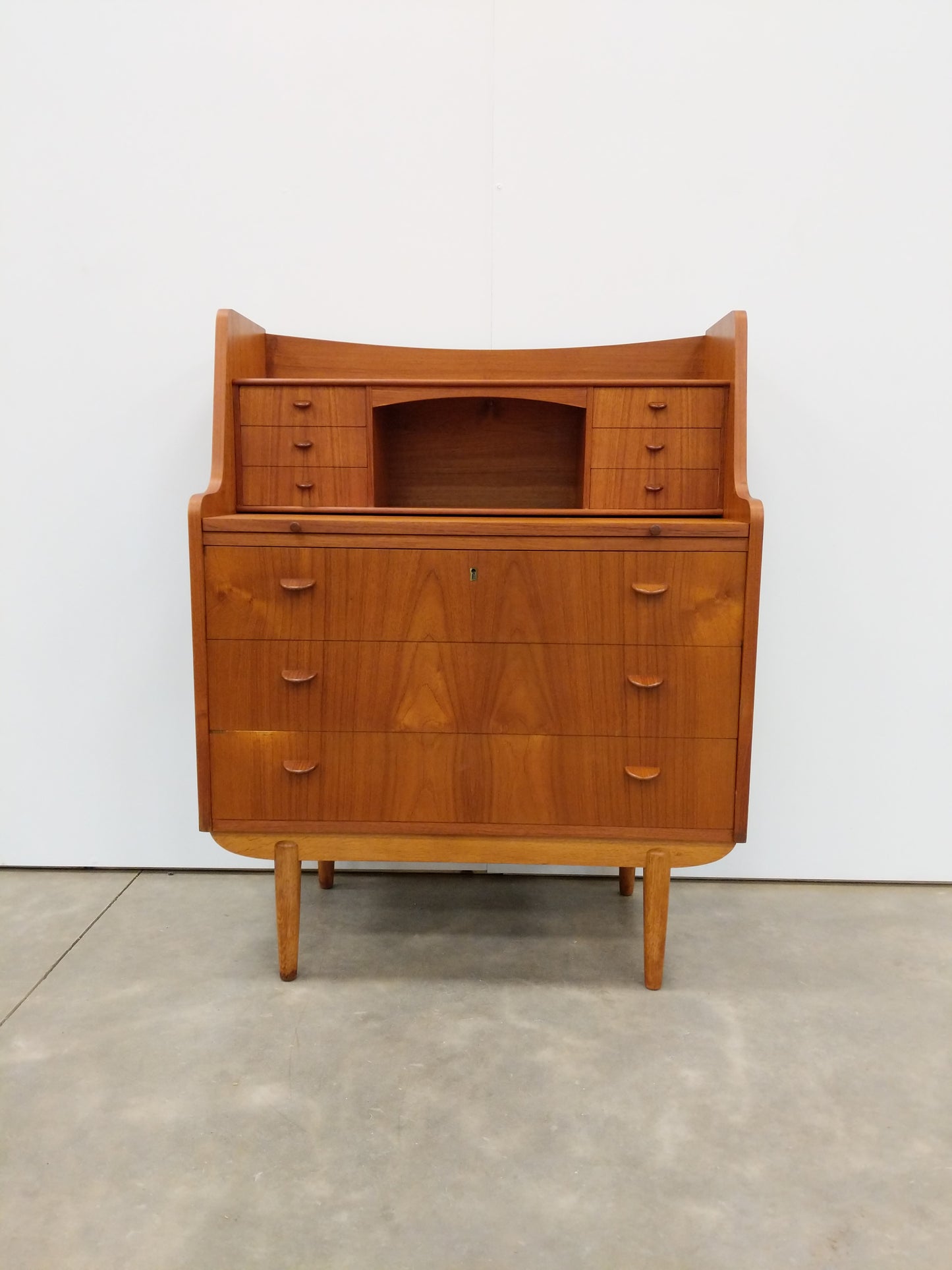 Vintage Danish Modern Teak Secretary Desk