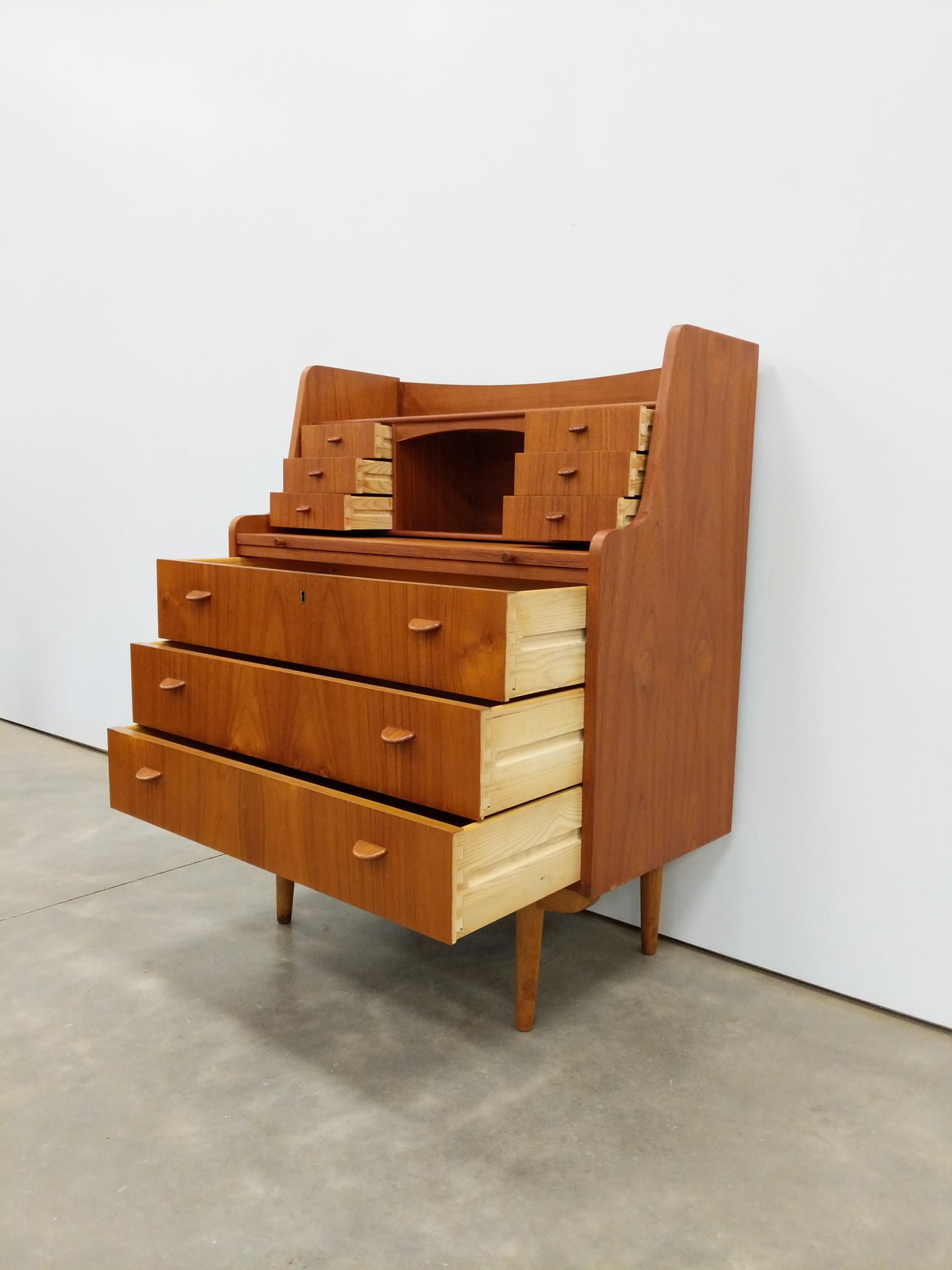 Vintage Danish Modern Teak Secretary Desk