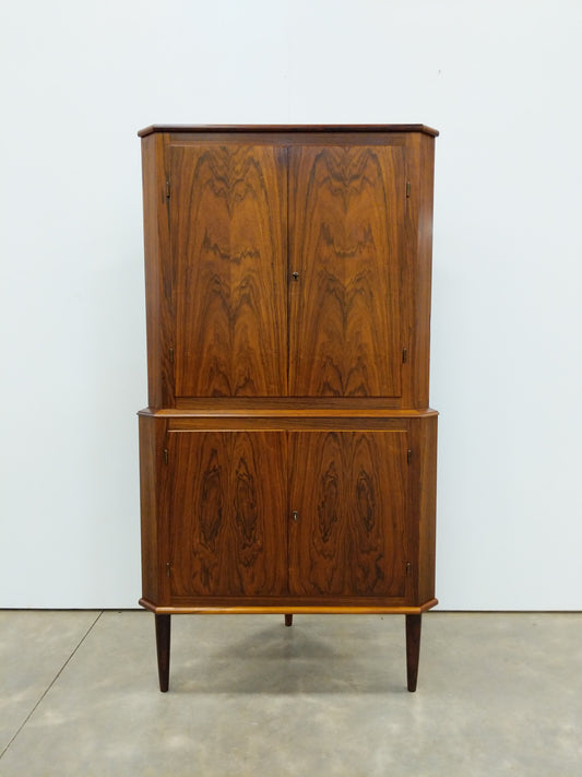 Vintage Danish Modern Rosewood Corner Cabinet