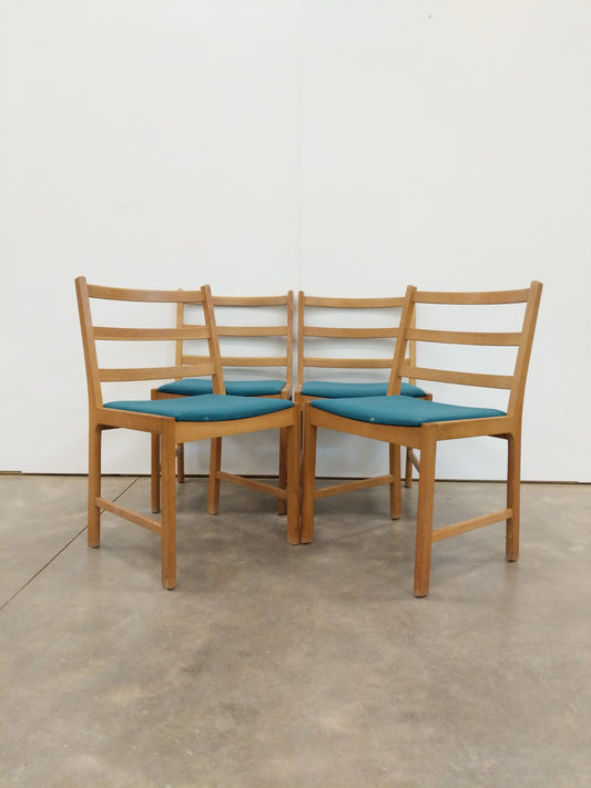 Set of 4 Vintage Danish Modern Oak Dining Chairs