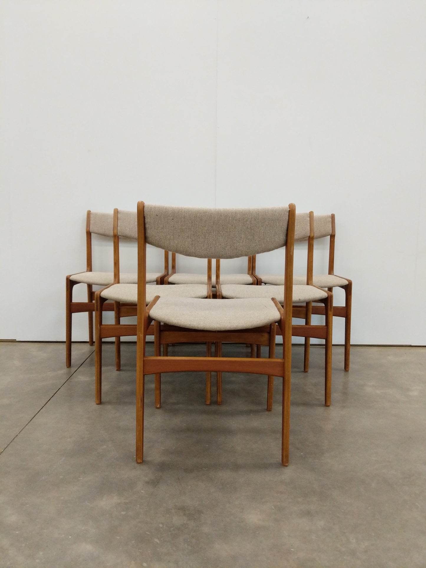 Set of 6 Vintage Danish Modern Dining Chairs by Erik Buch