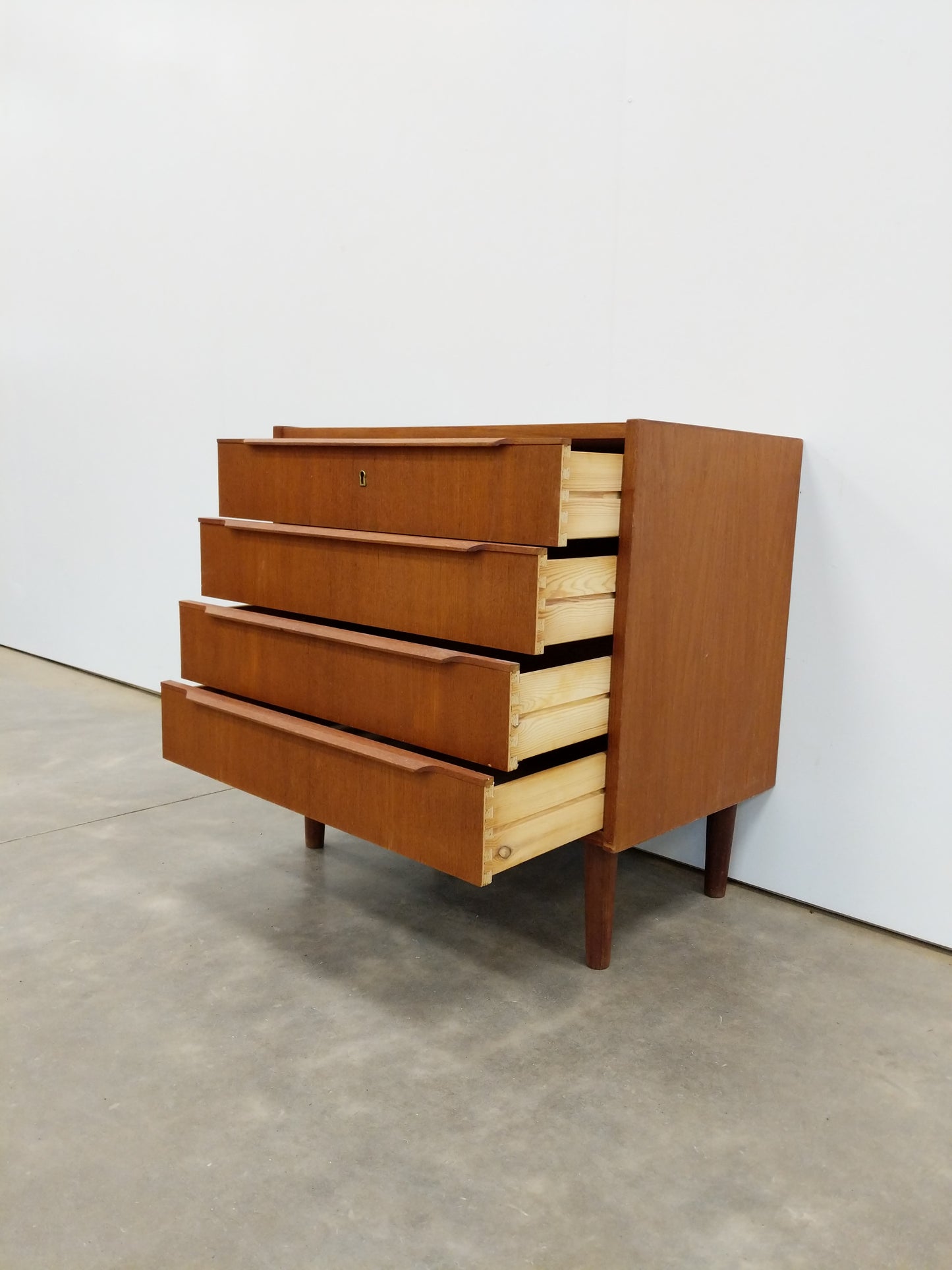 Vintage Danish Modern Teak Low Dresser