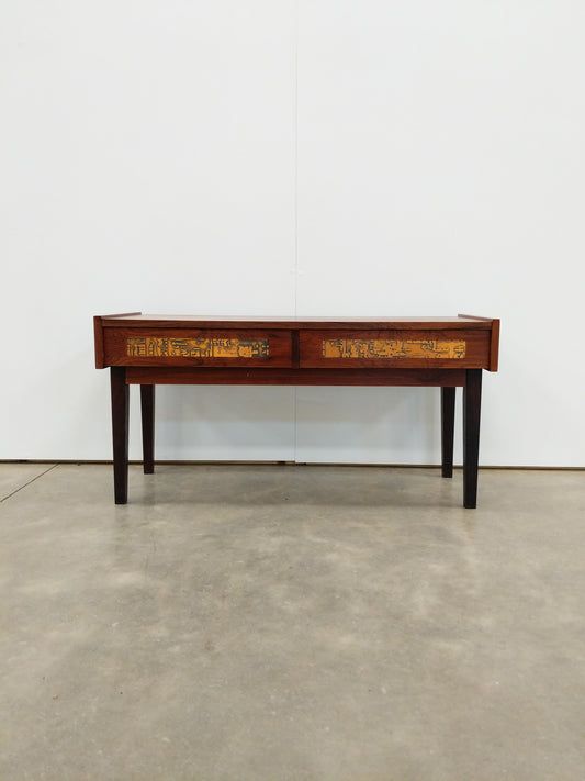Vintage Danish Modern Rosewood Low Chest / Entry Table