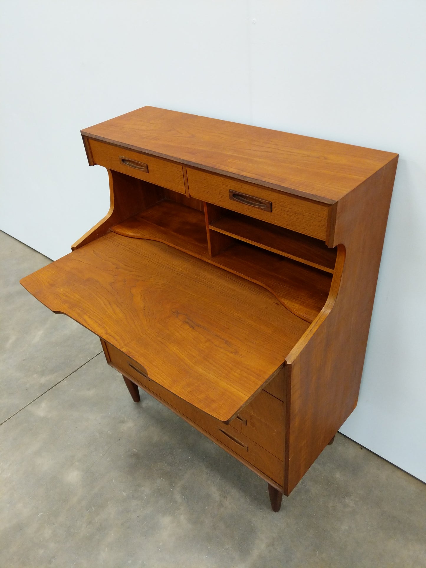Vintage Danish Modern Teak Secretary Desk