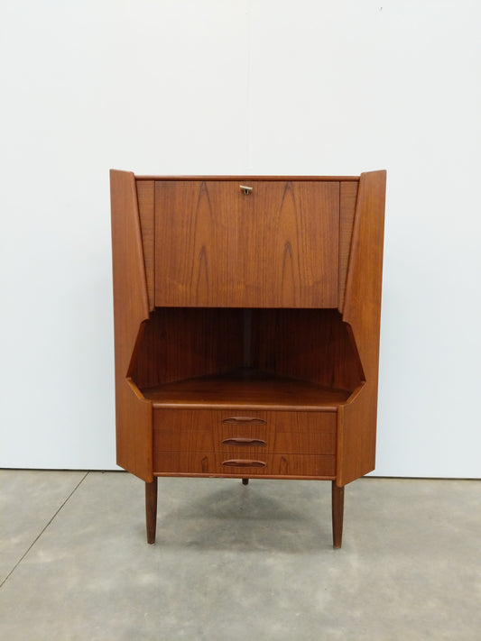 Vintage Danish Modern Teak Corner Cabinet