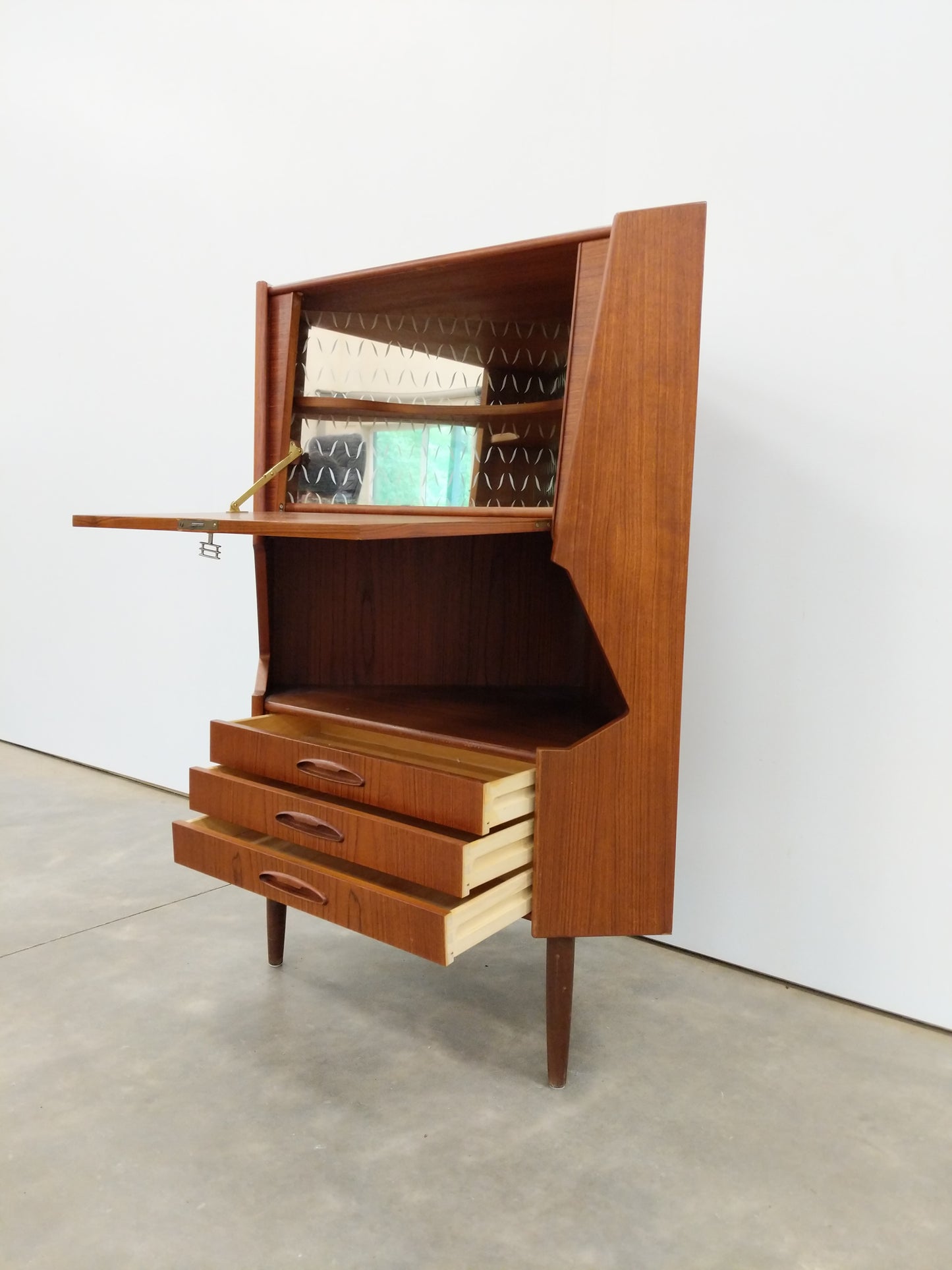 Vintage Danish Modern Teak Corner Cabinet
