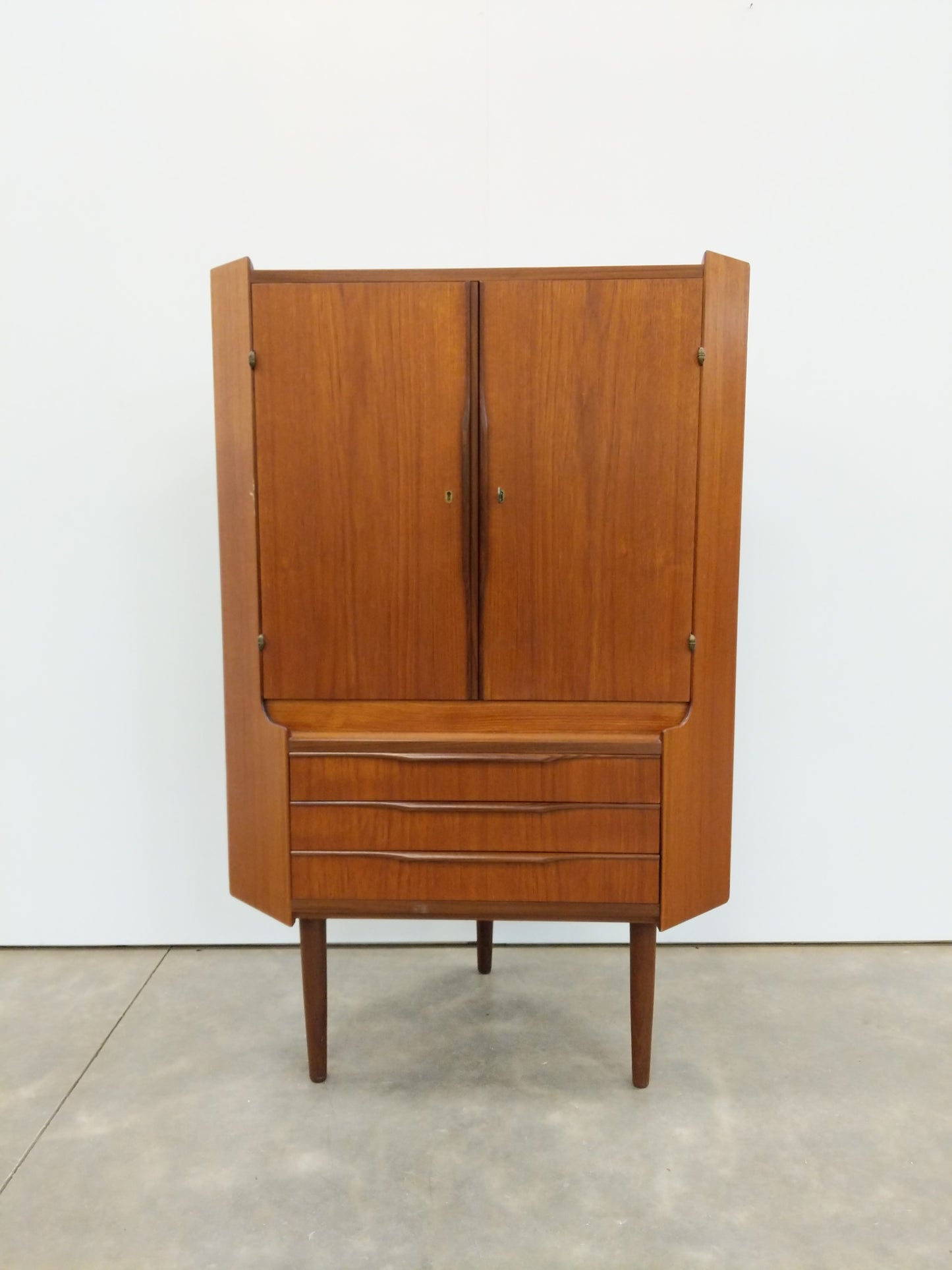 Vintage Danish Modern Teak Corner Cabinet