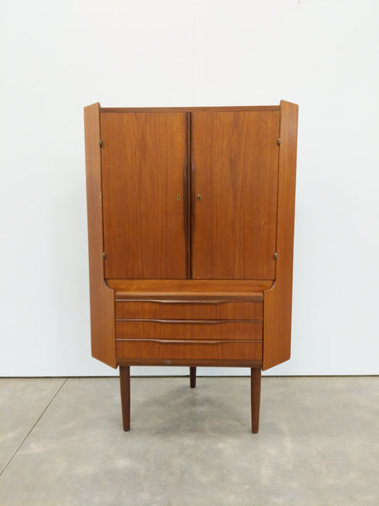 Vintage Danish Modern Teak Corner Cabinet