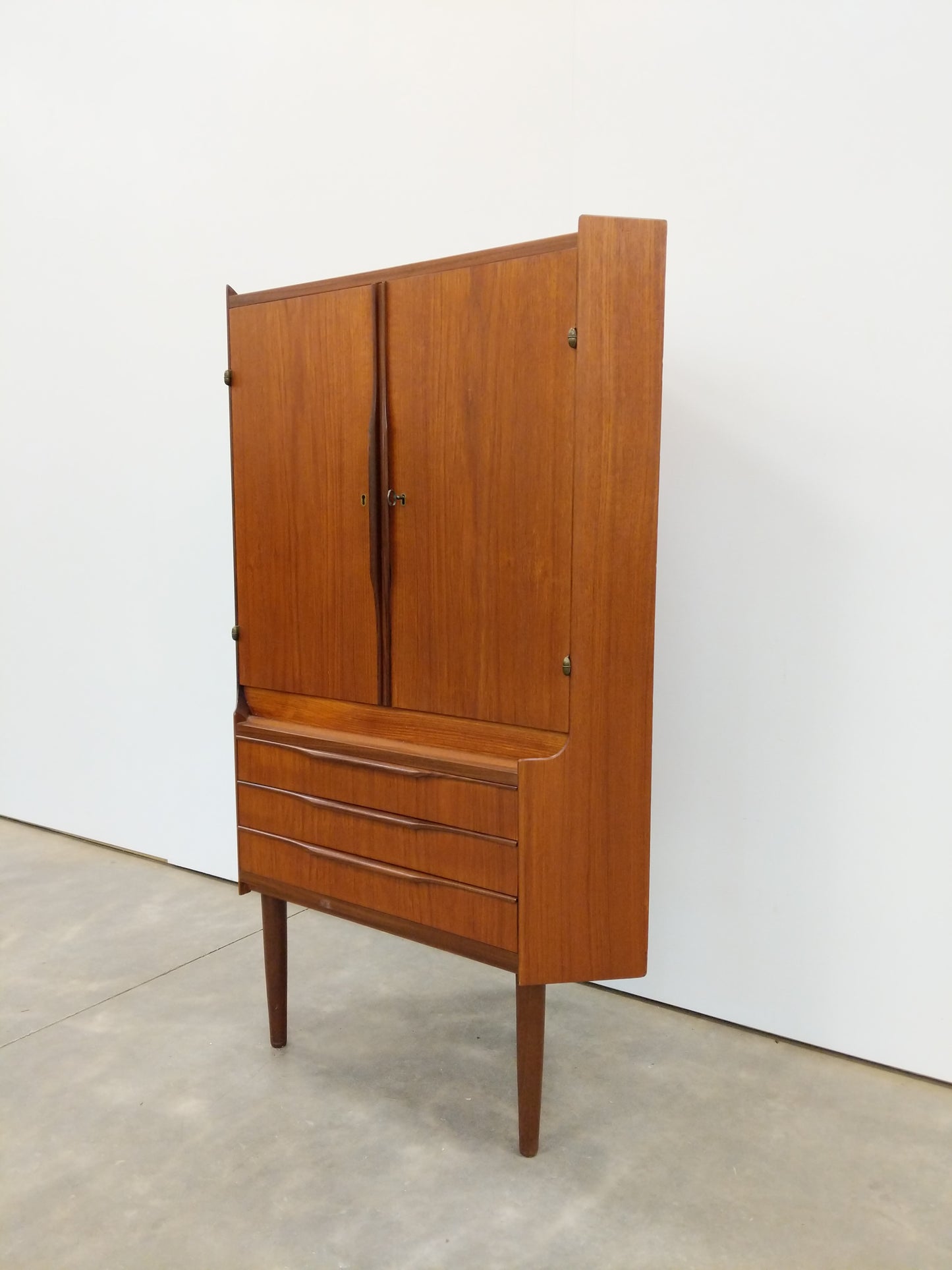 Vintage Danish Modern Teak Corner Cabinet