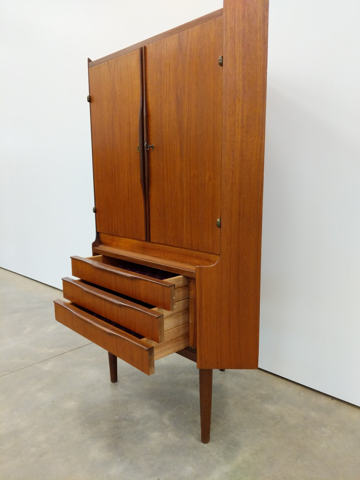 Vintage Danish Modern Teak Corner Cabinet