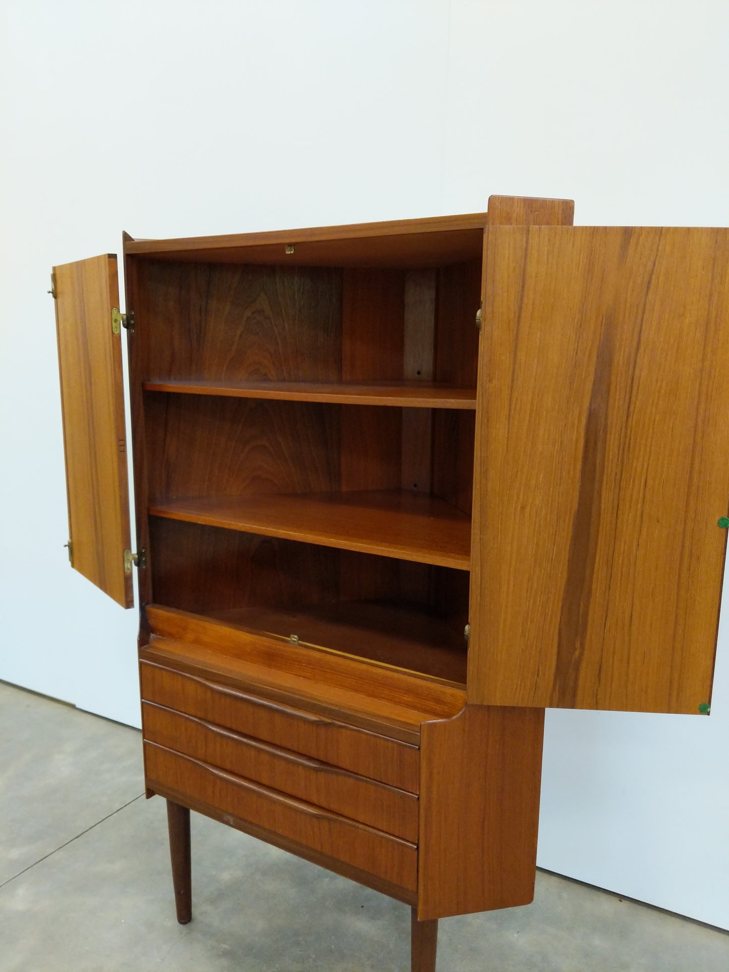 Vintage Danish Modern Teak Corner Cabinet
