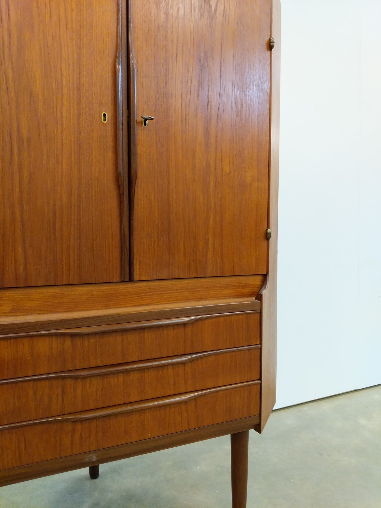Vintage Danish Modern Teak Corner Cabinet