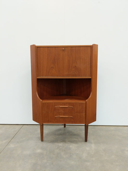 Vintage Danish Modern Teak Corner Cabinet by Aulum