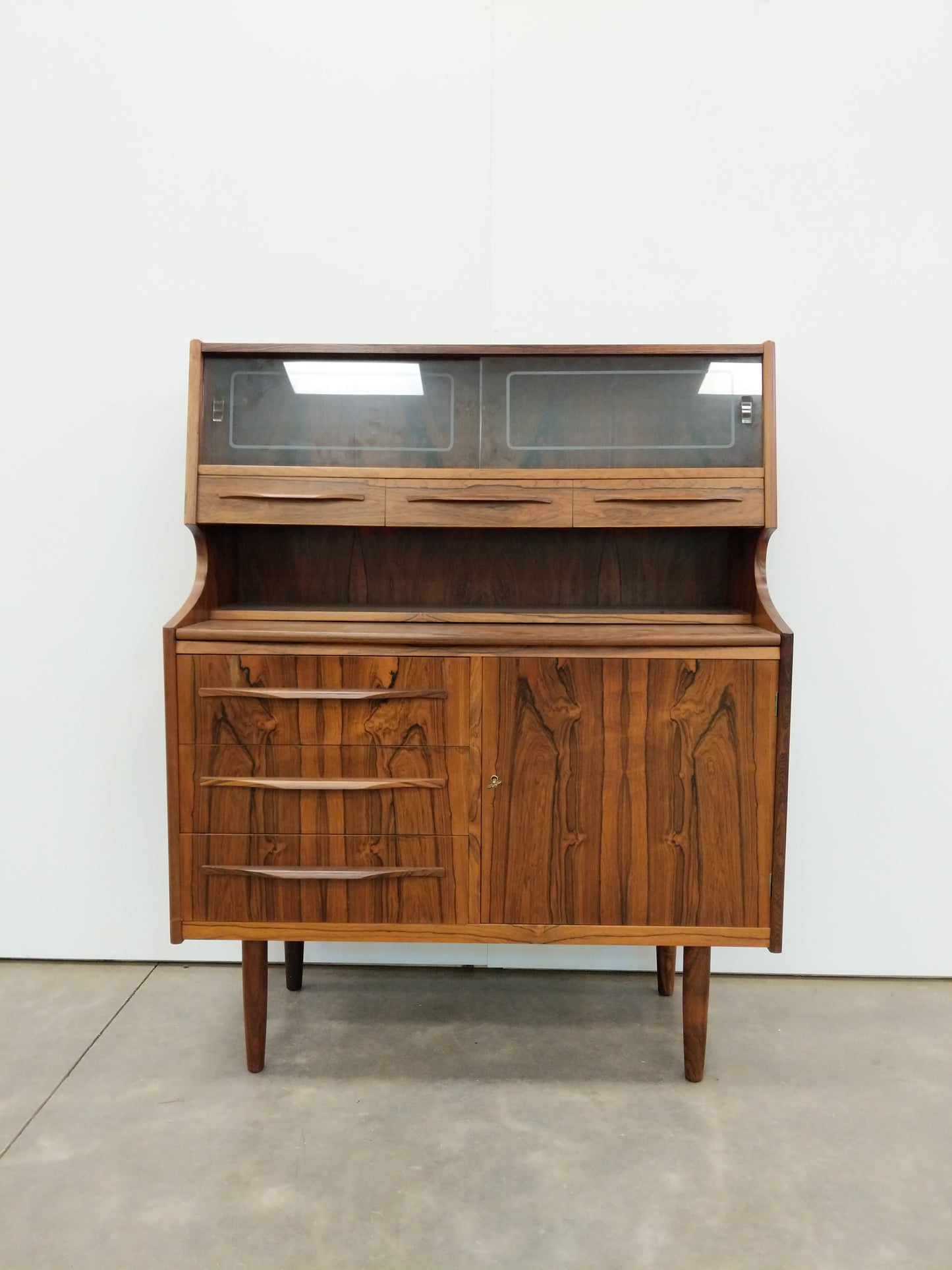 Vintage Danish Modern Rosewood Secretary Desk