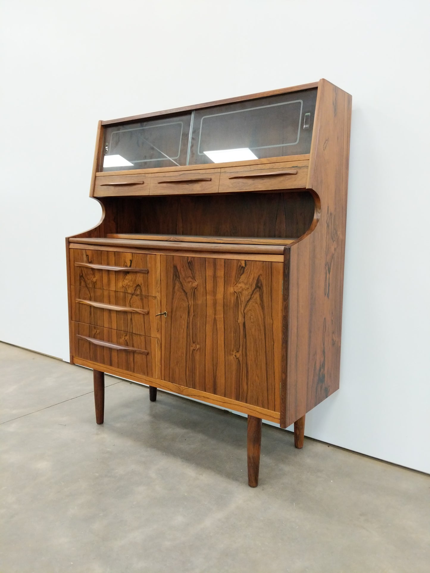 Vintage Danish Modern Rosewood Secretary Desk