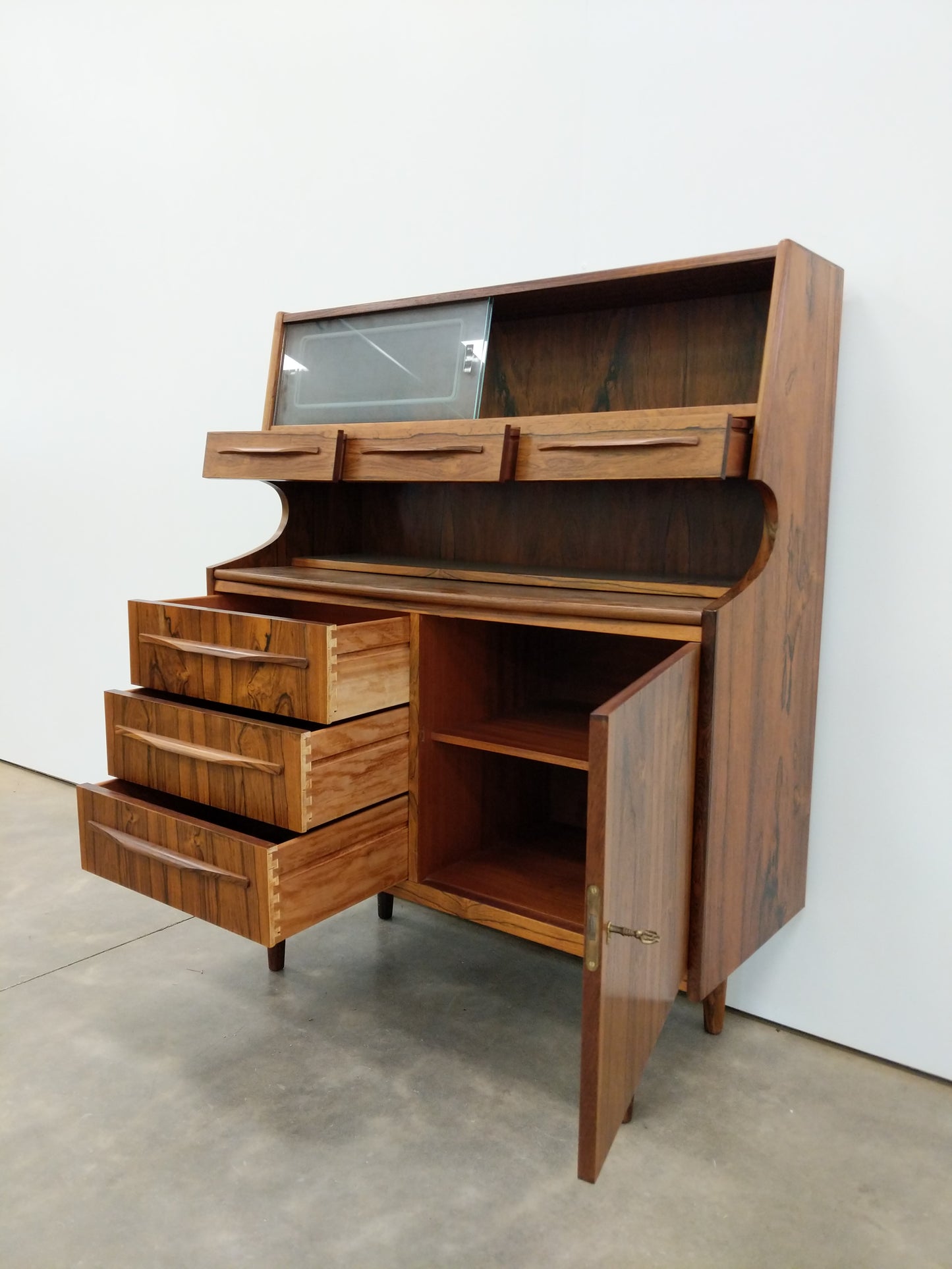 Vintage Danish Modern Rosewood Secretary Desk