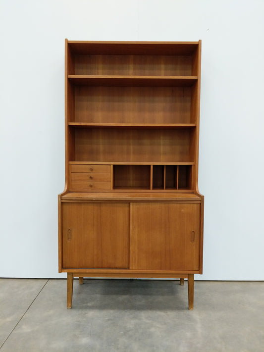 Vintage Danish Modern Teak Secretary Desk / Bookshelf
