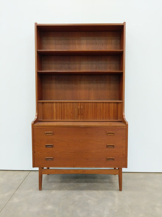 Vintage Danish Modern Teak Secretary Desk / Bookshelf by Johannes Sorth