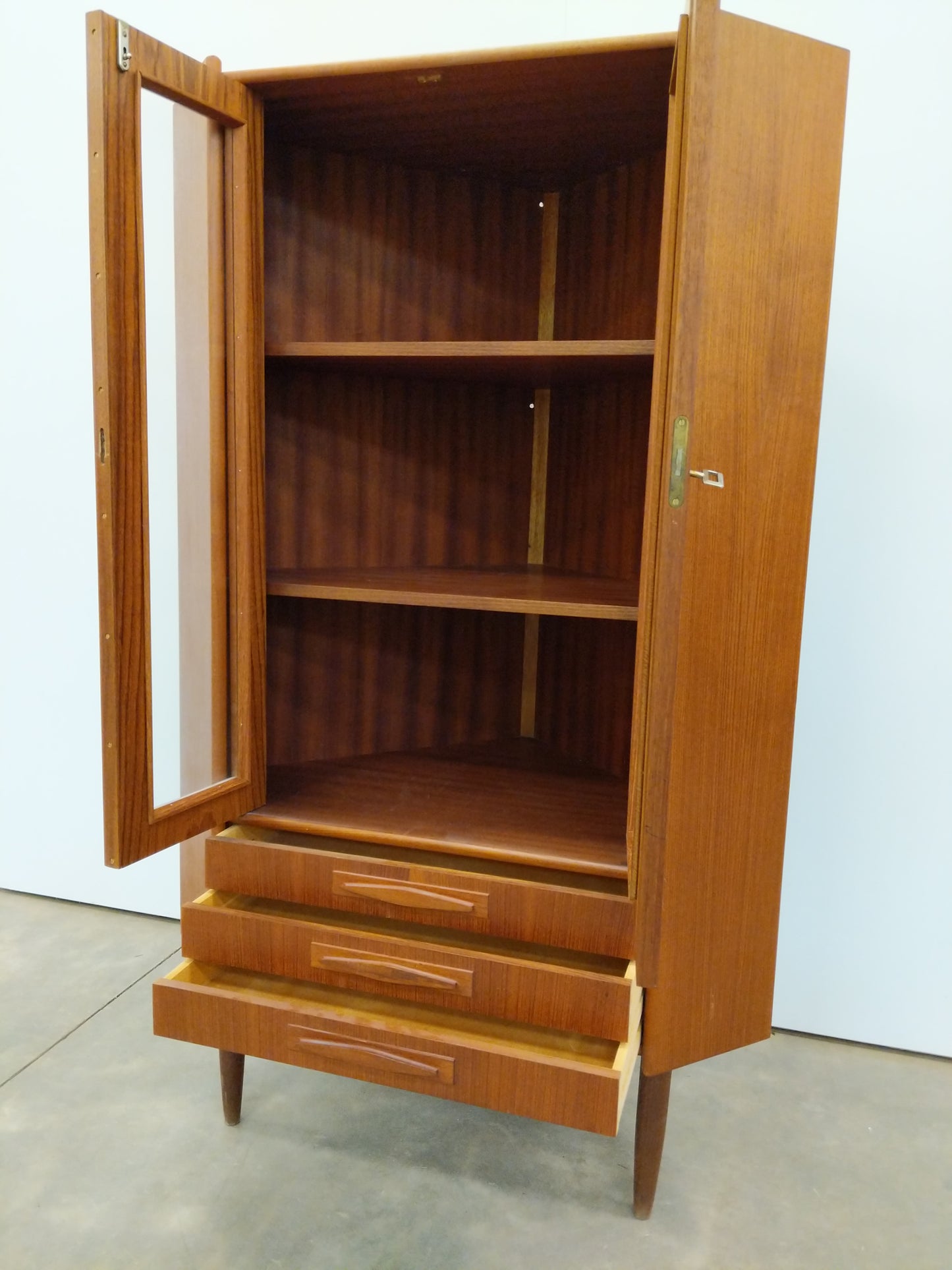 Vintage Danish Modern Teak Corner Cabinet