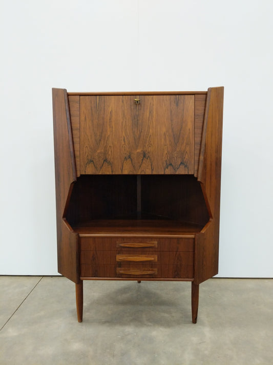 Vintage Danish Modern Rosewood Corner Cabinet