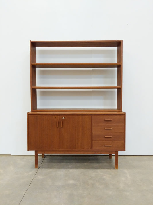 Vintage Swedish Modern Teak Sideboard / Secretary Desk