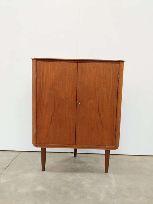 Vintage Danish Modern Teak Low Corner Cabinet