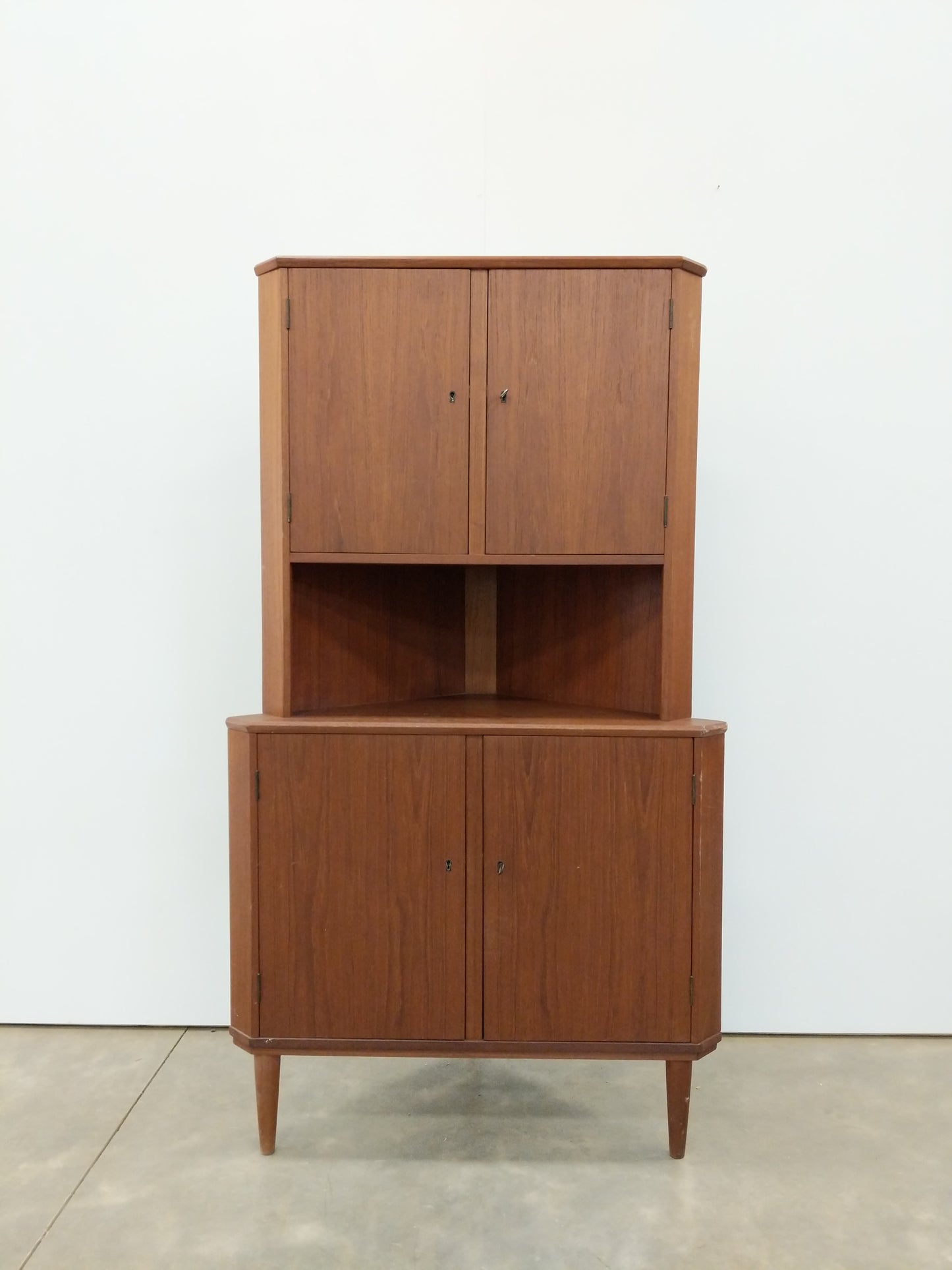 Vintage Danish Modern Teak Corner Cabinet