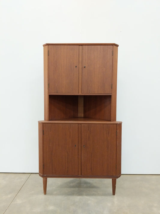 Vintage Danish Modern Teak Corner Cabinet