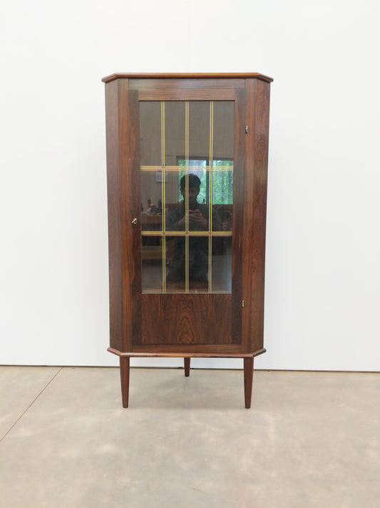Vintage Danish Modern Rosewood Corner Cabinet