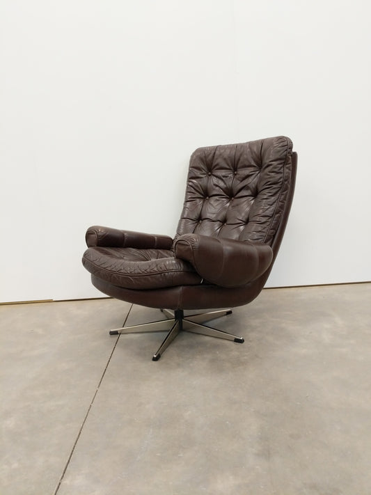 Vintage Danish Modern Leather Lounge Chair