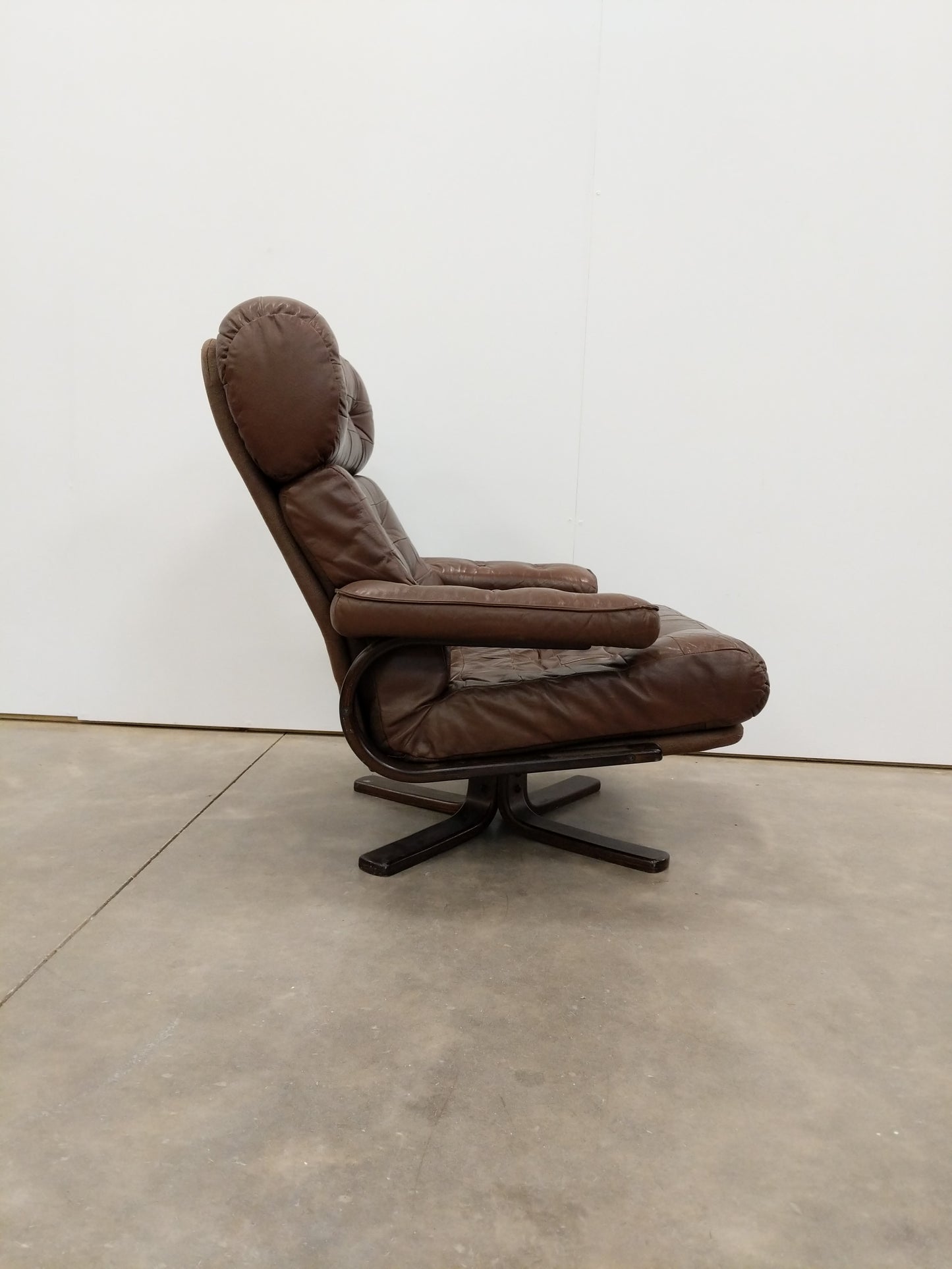 Vintage Danish Modern Leather Lounge Chair