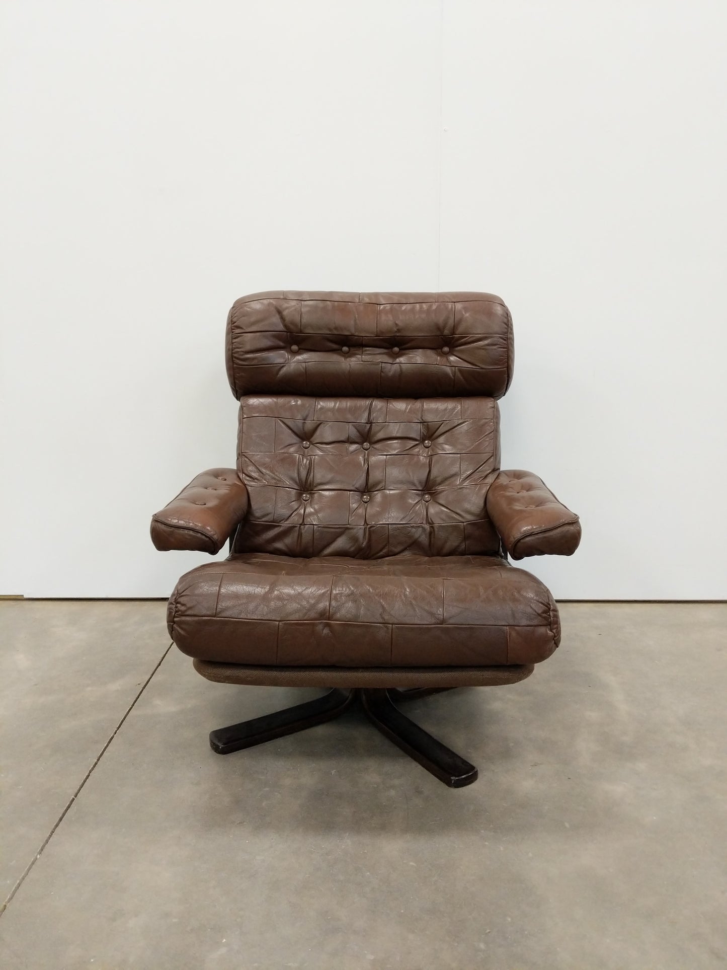 Vintage Danish Modern Leather Lounge Chair