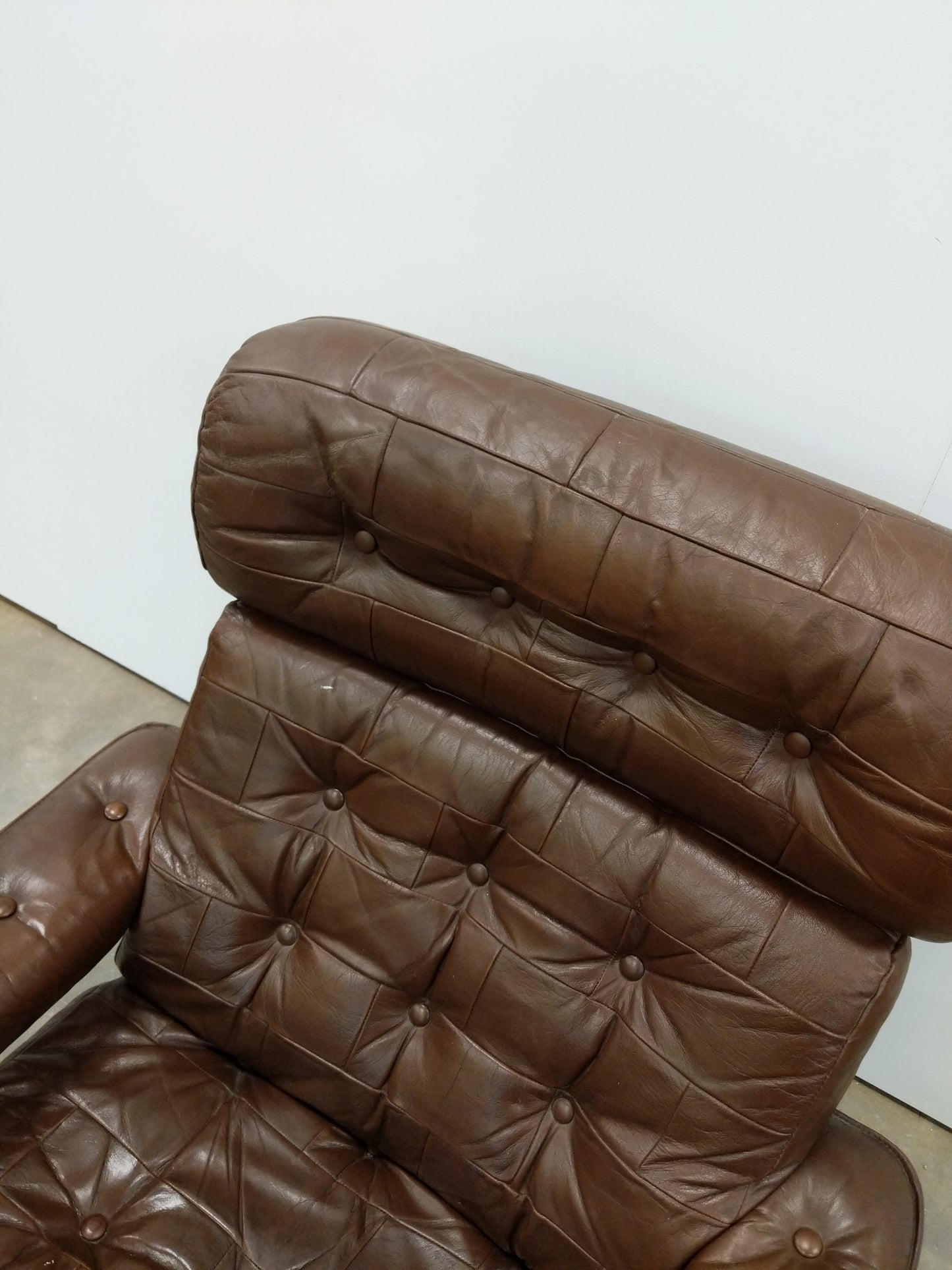 Vintage Danish Modern Leather Lounge Chair