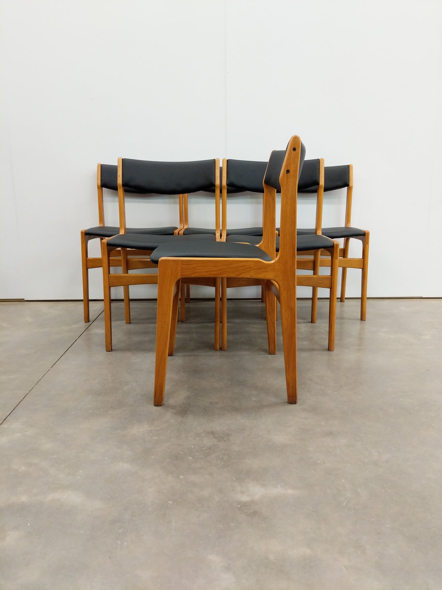 Set of 6 Vintage Danish Modern Dining Chairs by Erik Buch