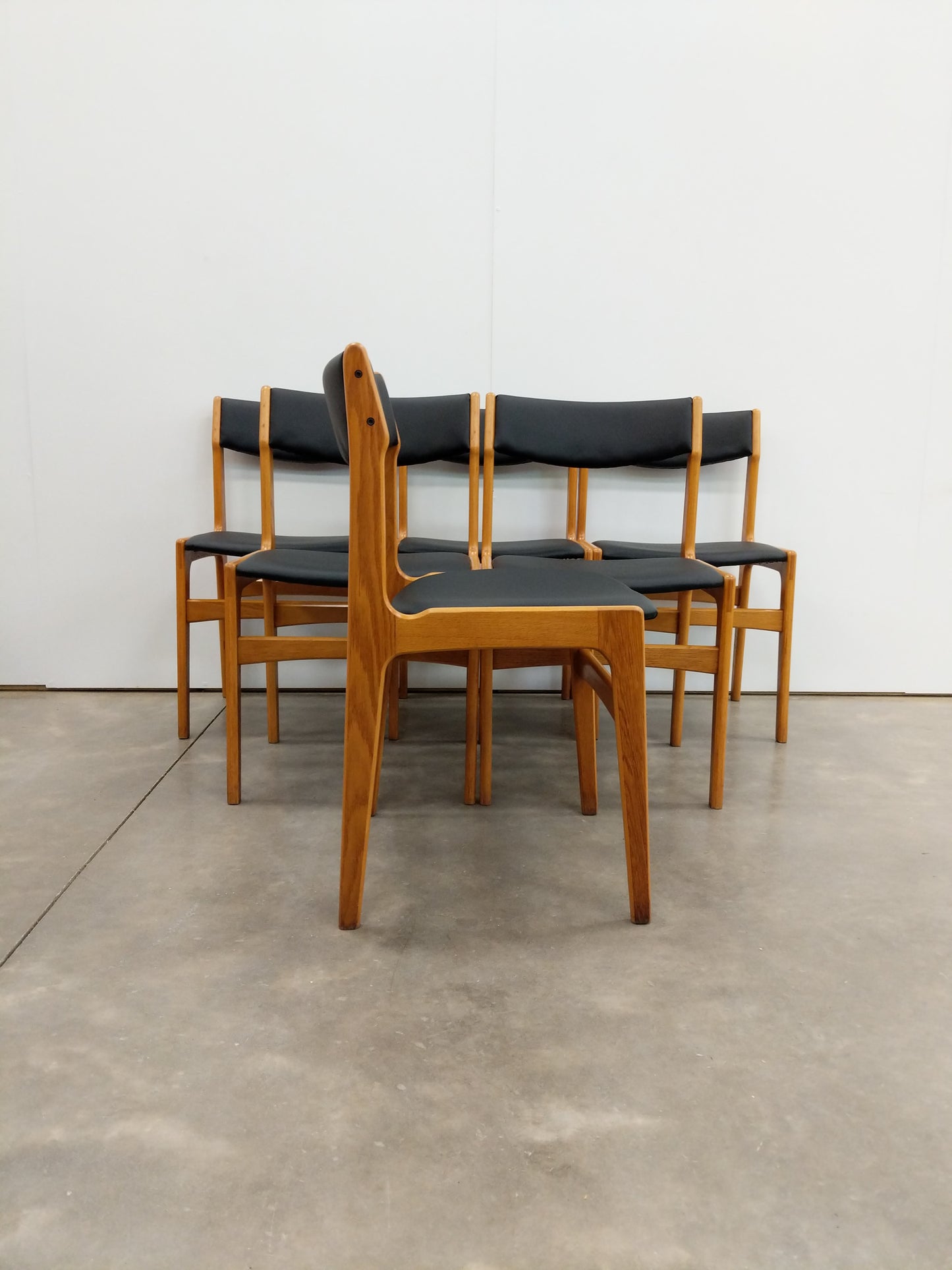 Set of 6 Vintage Danish Modern Dining Chairs by Erik Buch