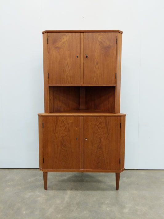 Vintage Danish Modern Teak Corner Cabinet