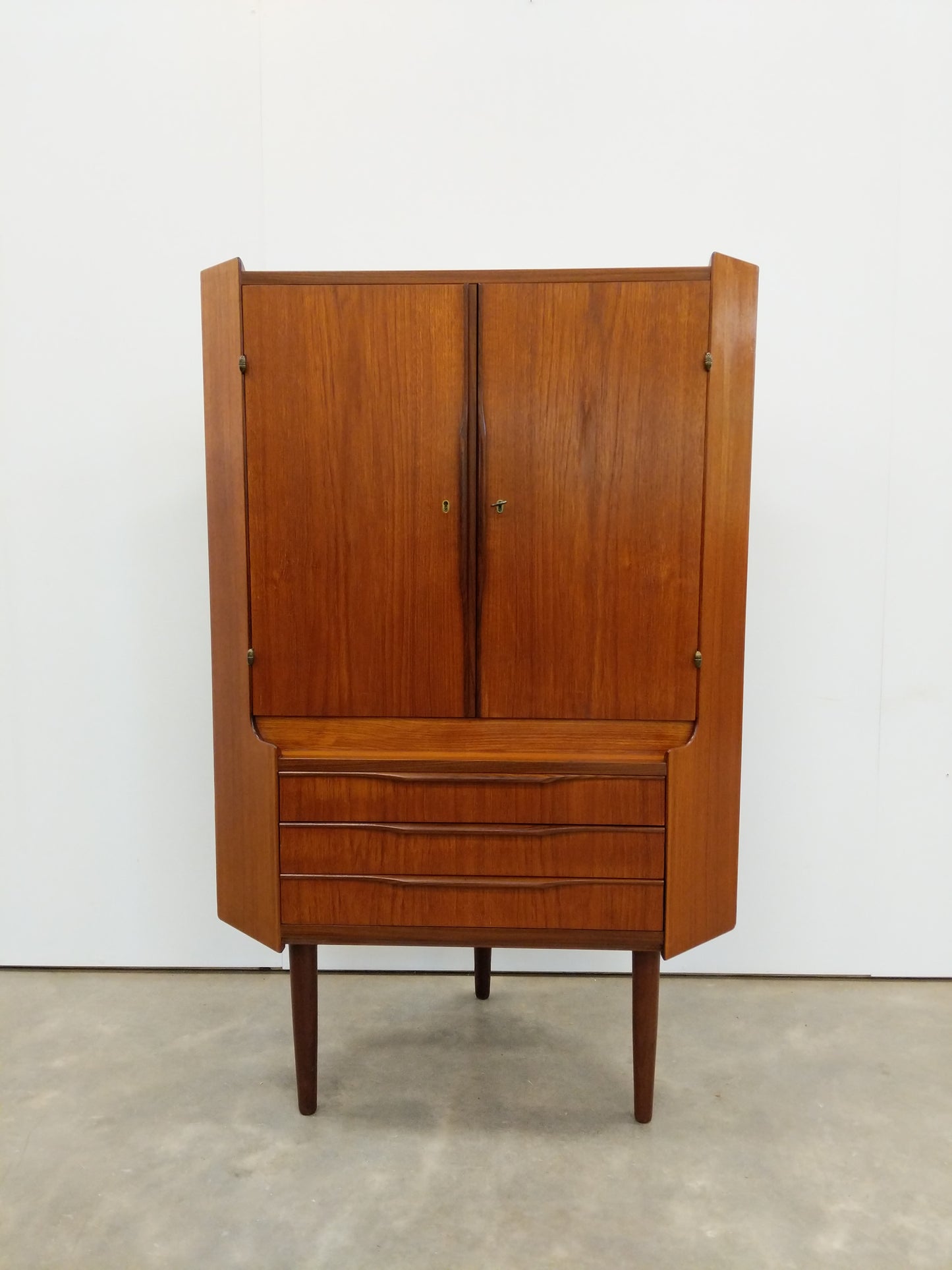 Vintage Danish Modern Teak Corner Cabinet