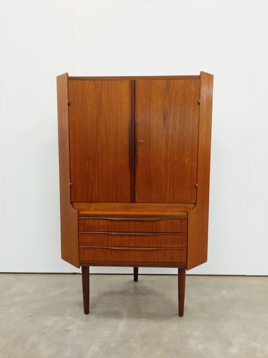 Vintage Danish Modern Teak Corner Cabinet