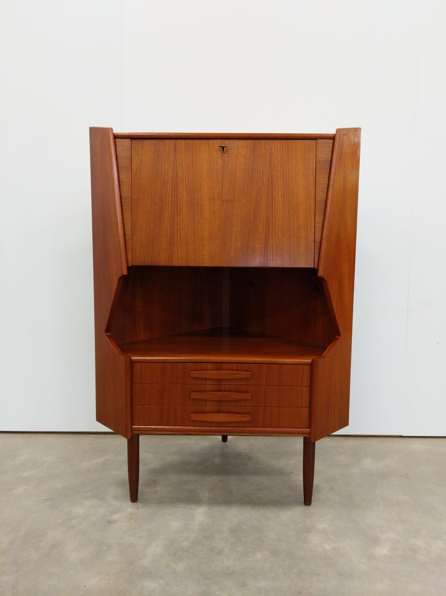 Vintage Danish Modern Teak Corner Cabinet